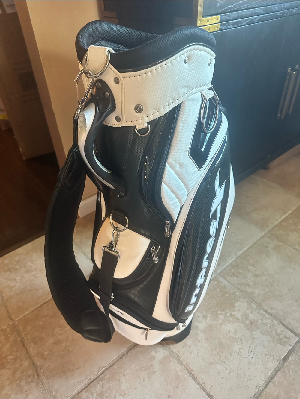 imPRESS Black and White Men's Golf Duffel Bag